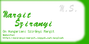 margit sziranyi business card